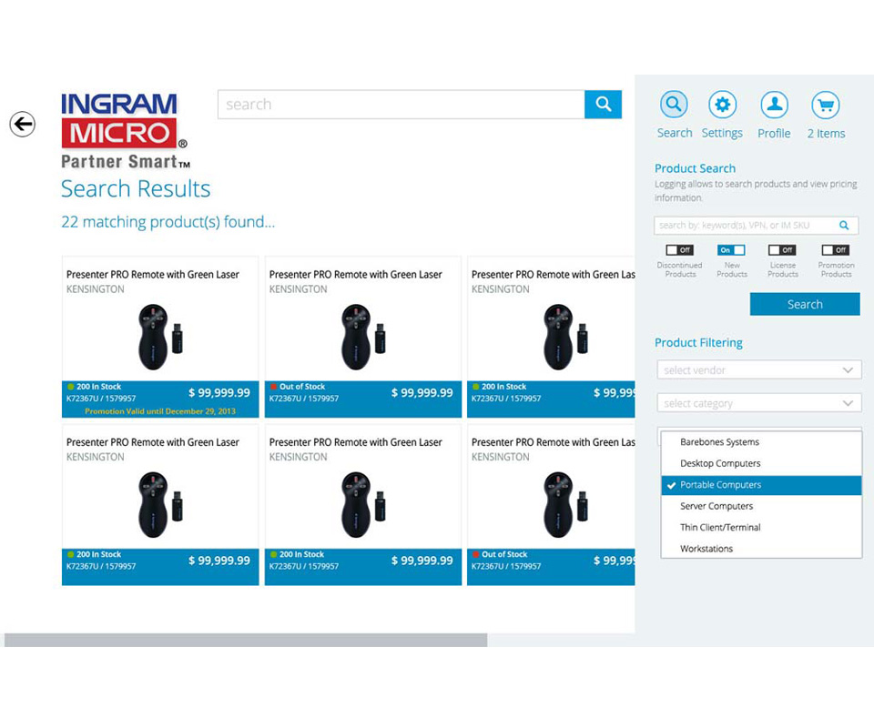 Ingram App Product Search
